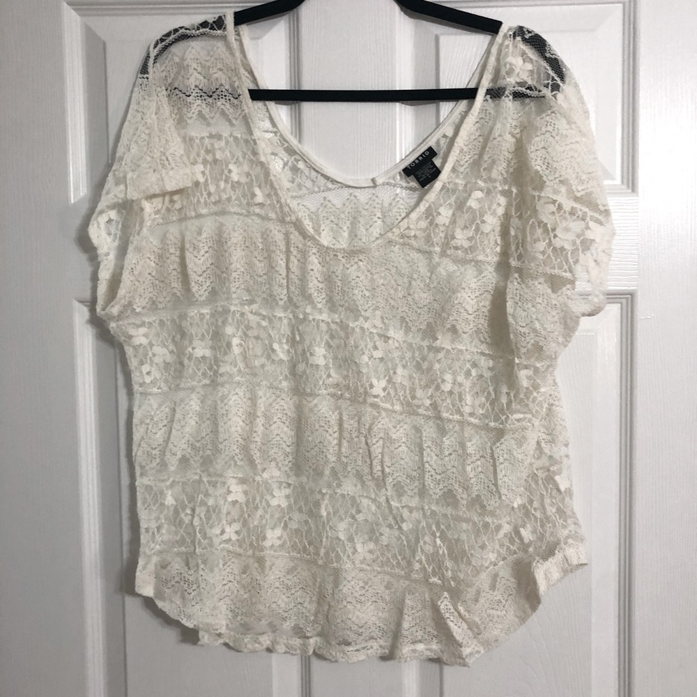 Lace oversized cotton top | Torrid size 1